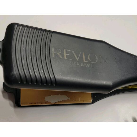 Revlon Essentials Ceramic Flat Iron Hair Straightener Black Gold 2" - Picture 2 of 6